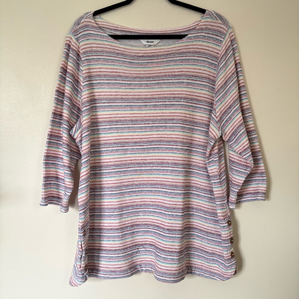 CJ Banks Pastel Striped Tunic Top